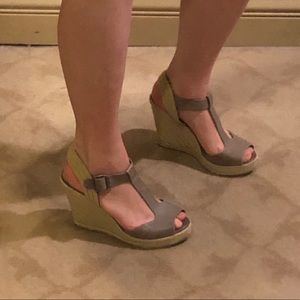 STEVE Madden grey wedged espadrilles